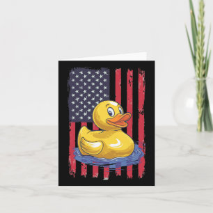 Cartão Rubber Duck U.A. Bandeira Independência Dia Bath D