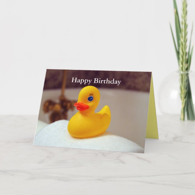 Cartão Rubber Ducky Feliz Aniversário (Frente)
