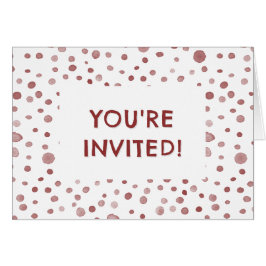 Cartão Ruby Confetti Watercolor Dots Birthday Invite