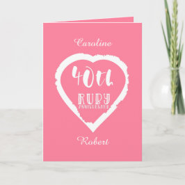 Cartão Ruby tradicional do 40º aniversário de casamento