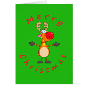 Cartão Rudolph, a Rena Vermelha