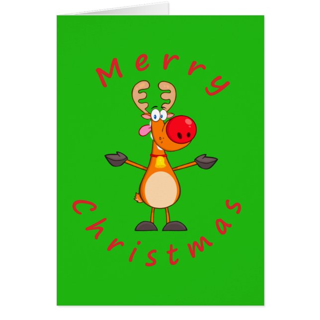 Cartão Rudolph, a Rena Vermelha (Frente)