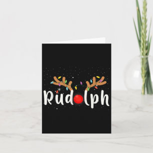 Cartão Rudolph Nariz Vermelho Funny Crianças Rena Natal L