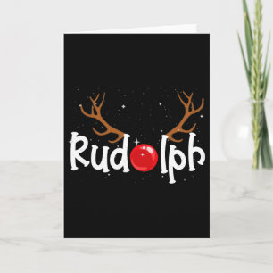 Cartão Rudolph Nariz Vermelho Rena de Natal Diversão 1