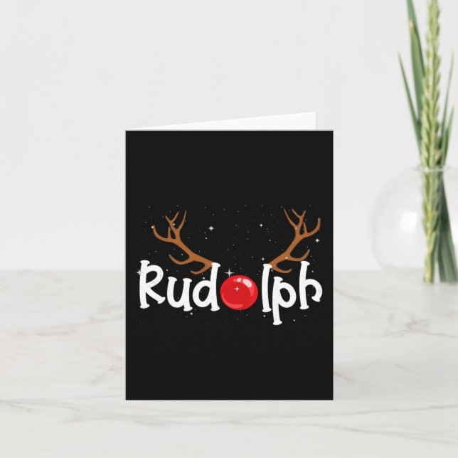 Cartão Rudolph Red Nose Reindee de Natal 1 (Frente)