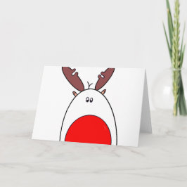 Cartão Rudolph, Reindeer Vermelho - Natal
