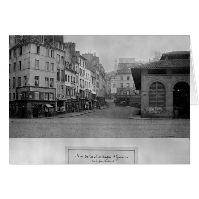 Cartão Rue de la Montagne Sainte-Genevieve, Paris (Frente Horizontal)