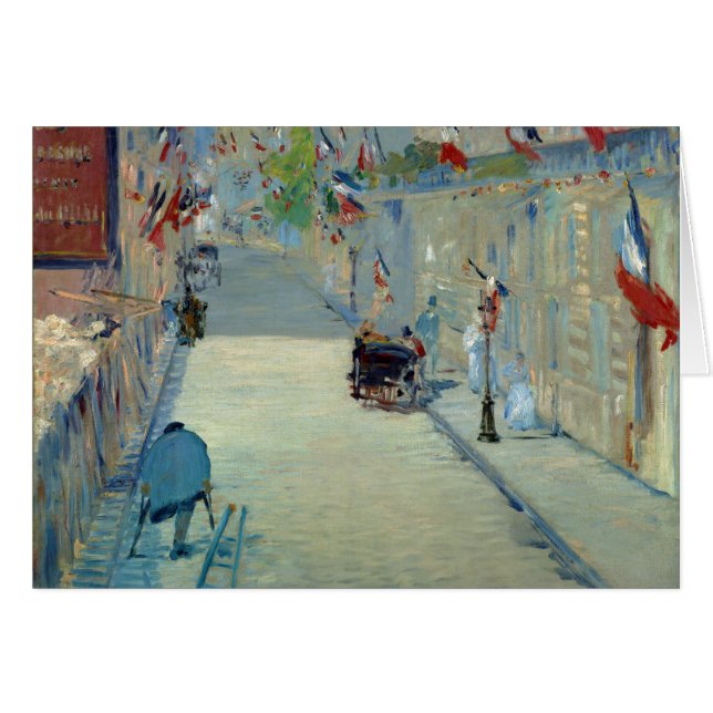 Cartão Rue Mosnier com Flags Manet French Art (Frente Horizontal)