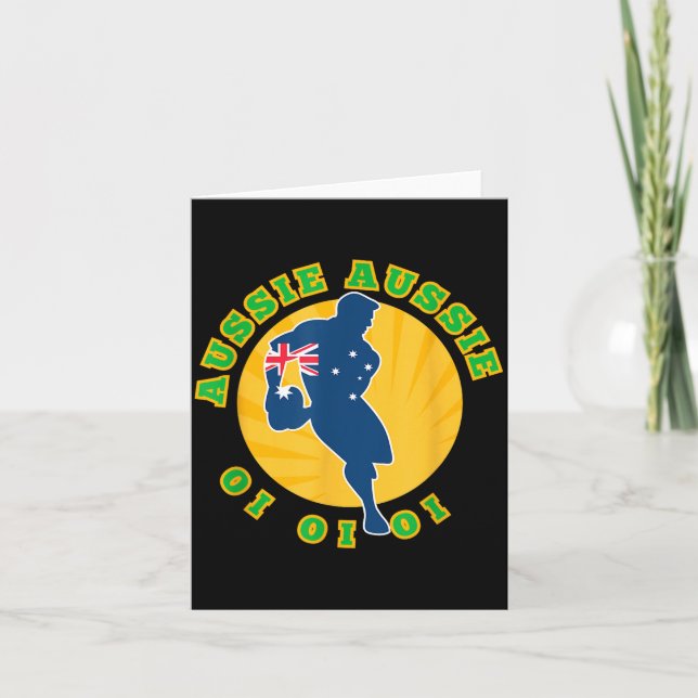 Cartão Rugby Austrália, Wallabies Aussie Aussie Aussie Oi (Frente)