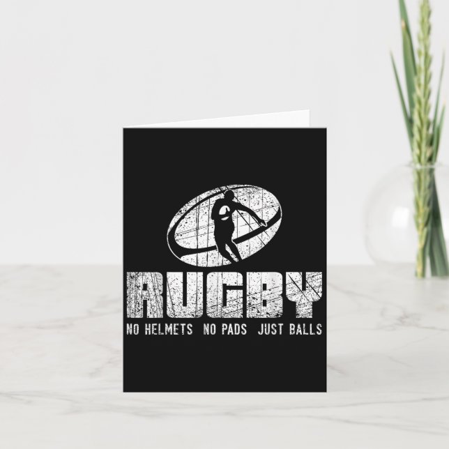 Cartão Rugby No Helmet No Pads Just Shirt - Funny Rugby Q (Frente)
