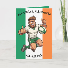 Cartão Rugby Player Leaping