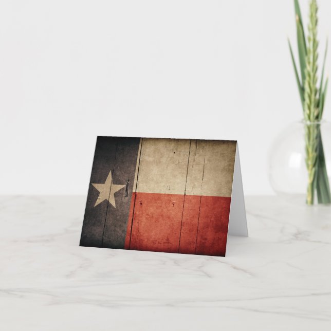 Cartão Rugged Wood Texas Flag (Frente)