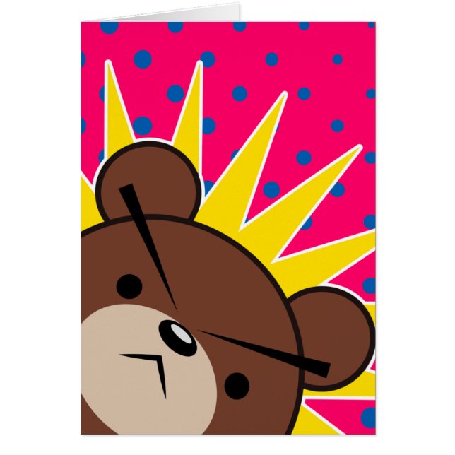 Cartão Rugido mal-humorado do urso (Frente)