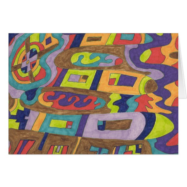 Cartão Ruído alegre, abstrato (Frente Horizontal)