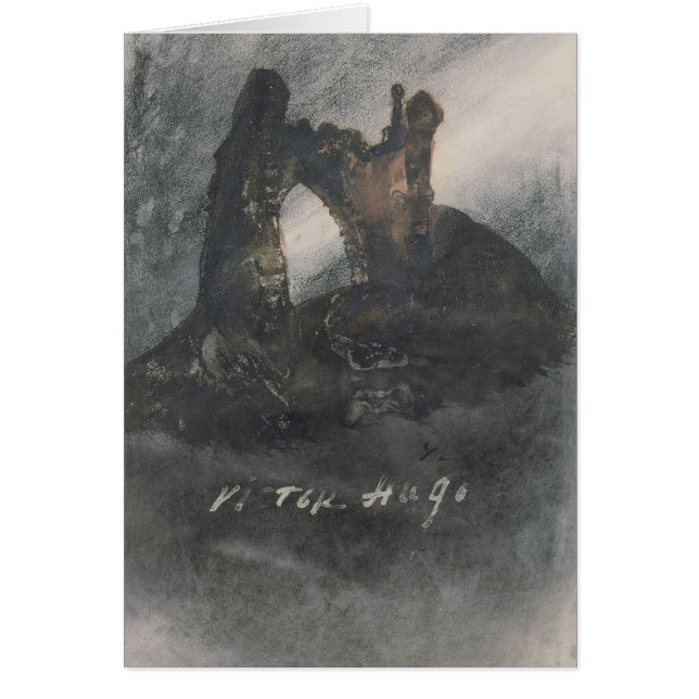 Cartão Ruínas em Groz-Nez, em jérsei, ou no arco (Frente)