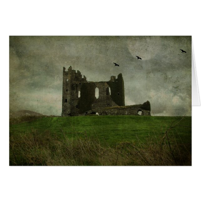 Cartão Ruínas irlandesas do castelo (Frente Horizontal)