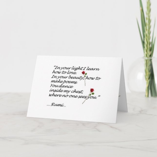 Cartão Rumi Heart Quote Greeting Card (Frente)