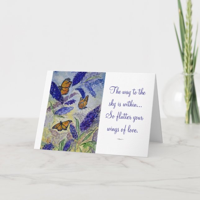 Cartão Rumi Love Cote Butterfly Watercolor Art Card (Frente)