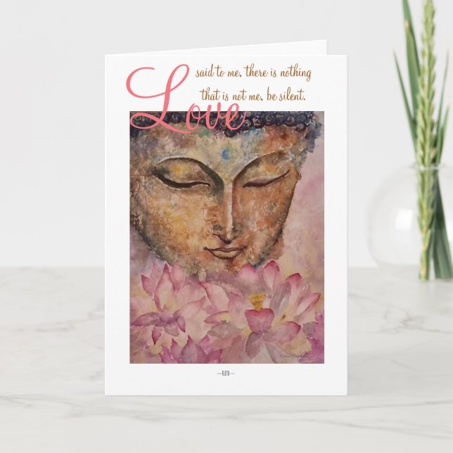 Cartão Rumi Love Quote Buddha Watercolor Art Cards (Frente)