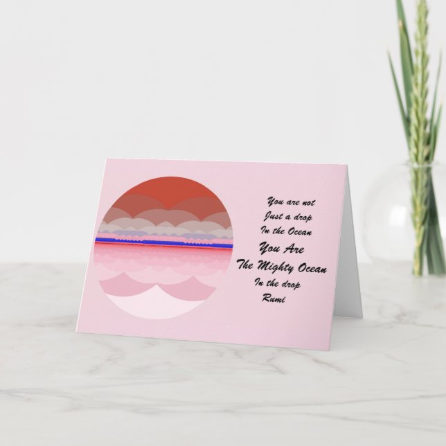 Cartão Rumi Quote Greeting Card. Ocean Mandala Design (Frente)