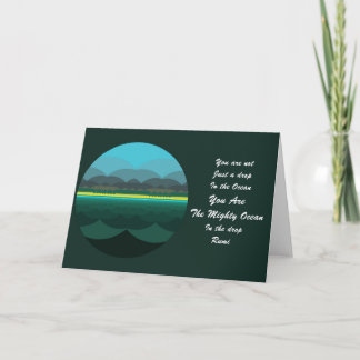 Cartão Rumi Quote Greeting Card. Ocean Mandala Design