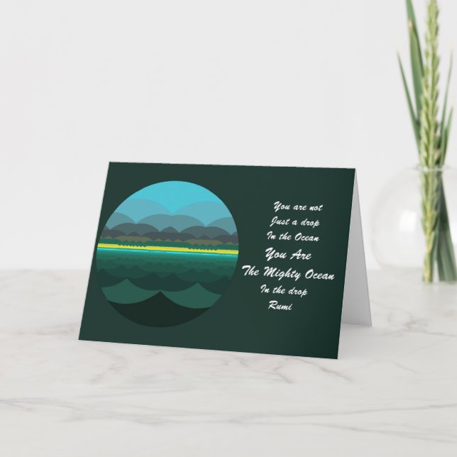 Cartão Rumi Quote Greeting Card. Ocean Mandala Design (Frente)