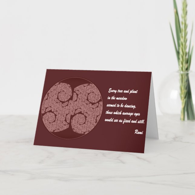 Cartão Rumi Quote Greeting Card. Tree Mandala Design (Frente)
