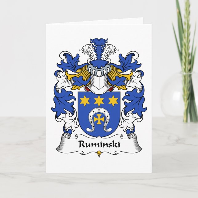 Cartão Ruminski Family Crest (Frente)