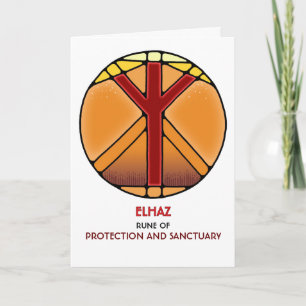 Cartão Rune Elhaz - Proteção e Santuário - Art Nouveau