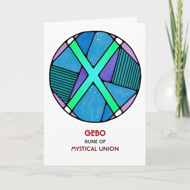 Cartão Rune Gebo - União Mística - Art Nouveau (Frente)