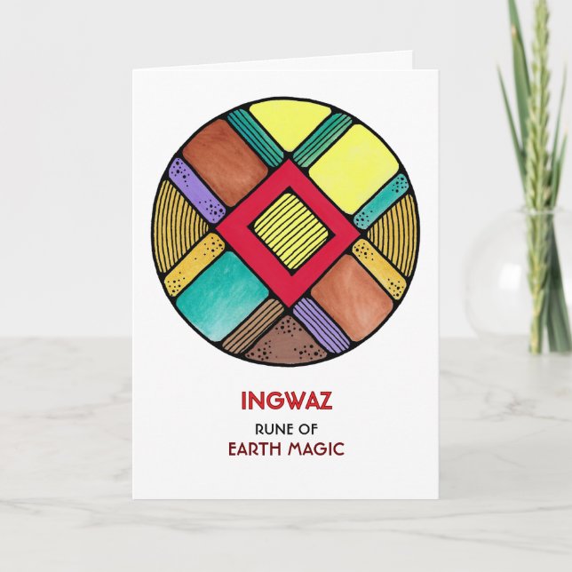 Cartão Rune Ingwaz - Mágica da Terra - Art Nouveau (Frente)