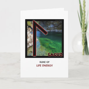 Cartão Rune Laguz - Energia da Vida - Água