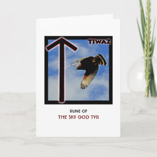 Cartão Rune Tiwaz - Sky God Tyr - Hawk