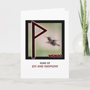 Cartão Rune Wunjo - Joy & Harmony - Hummingbird