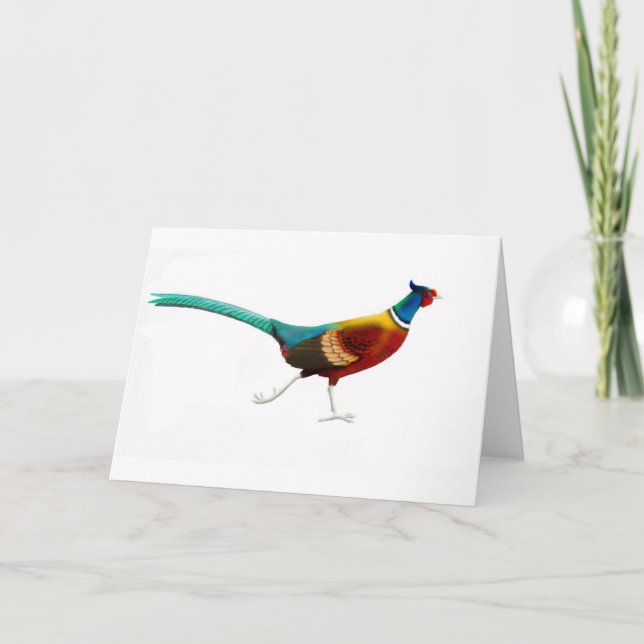 Cartão Running Male Ringneck Pheasant (Frente)
