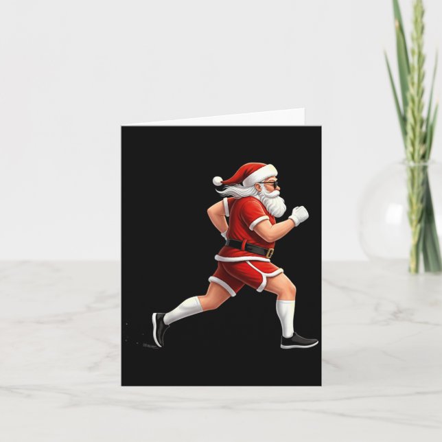 Cartão Running Santa Christmas Graphic Runner Run Maratho (Frente)