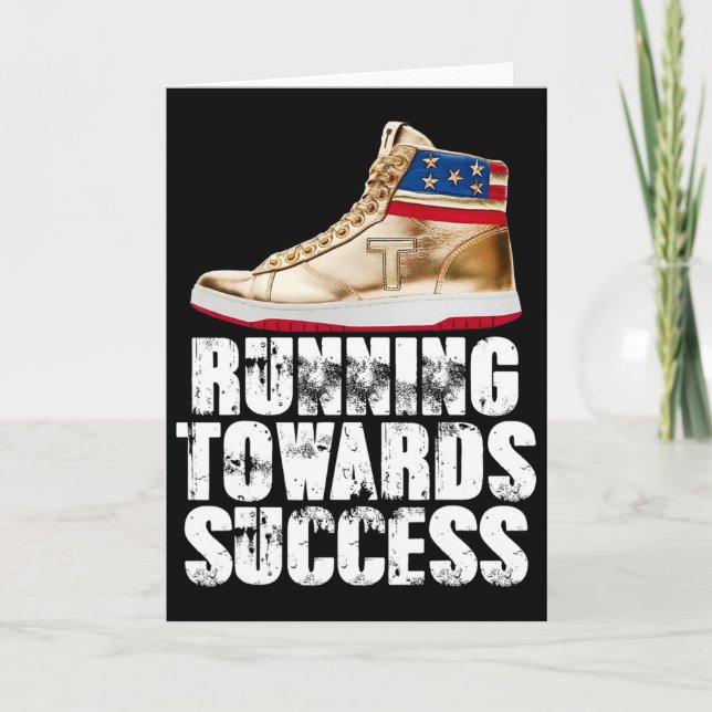 Cartão Running Towards Success Trump Sneakers Republican  (Frente)