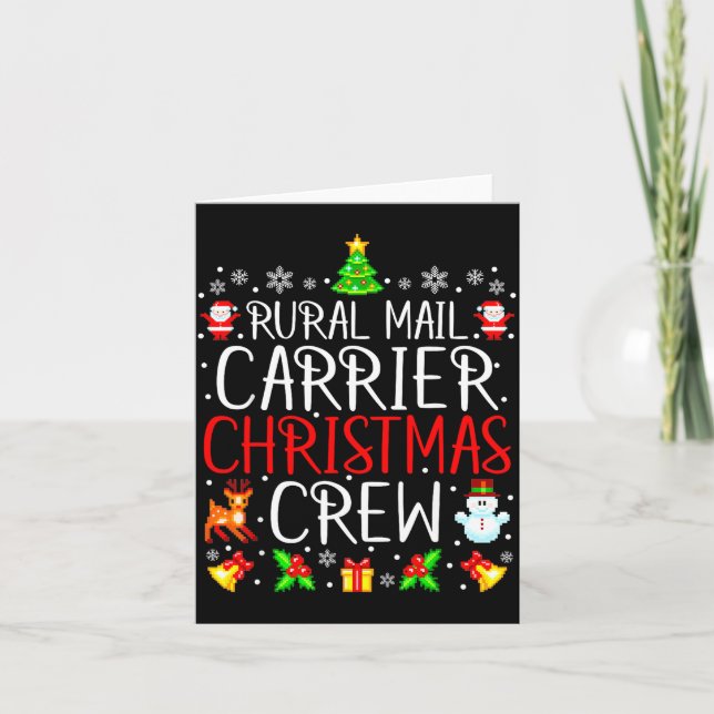 Cartão Rural Mail Carrier Christmas Crew Matching Xmas Ma (Frente)