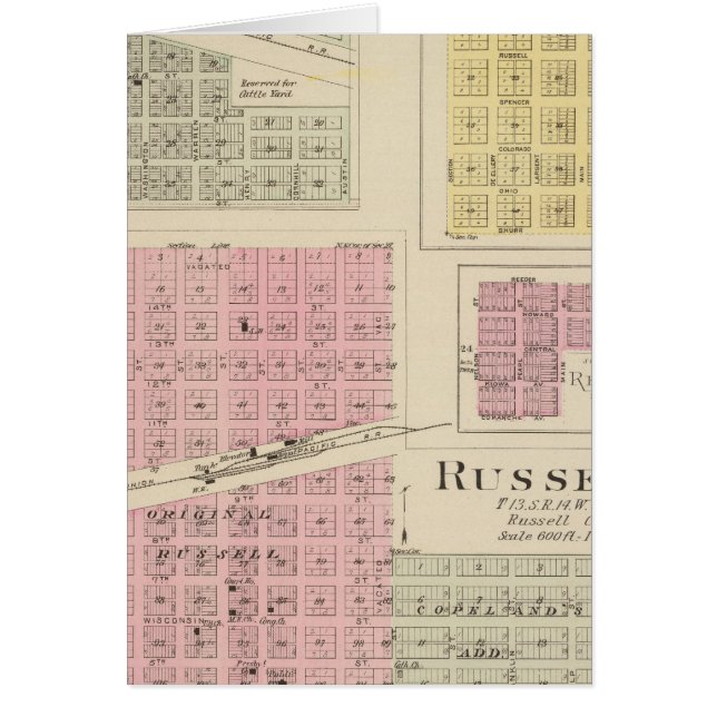 Cartão Russell, Bunker Hill, Leeson, Reeder, Kansas (Frente)