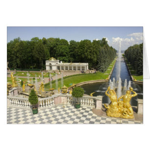 Cartão Rússia. Petrodvorets. Palácio Peterhof. Pedro, o