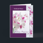 Cartão Russian Birthday Card for Mom with white orchids<br><div class="desc">Beautiful white Orchids for Dearest Mother - Russian Birthday card. Text in front of the card says: Dearest Mom. Happy Birthday!</div>