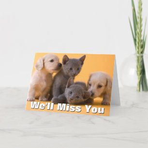 Cartão Russian Blue Kittens & Dachshund Puppies