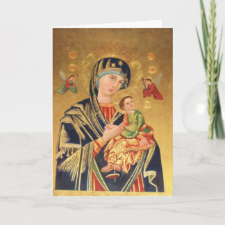 Cartão Russian Orthodox Icon - Virgin Mary and baby Jesus