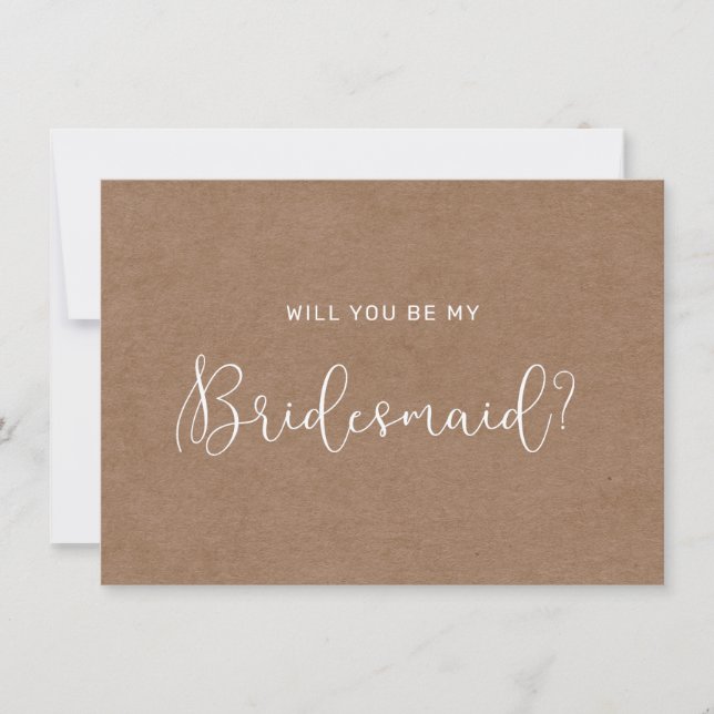 Cartão Russo Minimalista de Bridesmaid (Frente)
