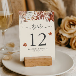 Cartão Rustic Autumn Table Number