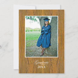Cartão Rustic Board High School Graduation Announcement