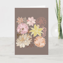 Rustic Boho Asphalt Floral Pattern 