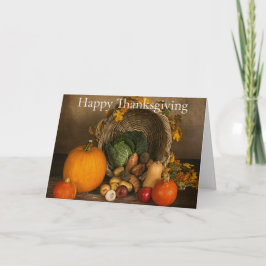 Cartão Rustic Cornucopia Harvest Thanksgiving Blessings