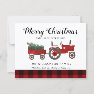 Cartão Rustic Felry Christmas Farmhouse Family Name