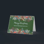 Cartão Rustic Foliage Brother Felry Natal<br><div class="desc">Feliz Natal para o cartão irmão na folhagem rústica verde e aquarela da floresta.</div>